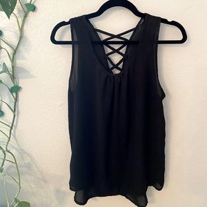 Black loose fit tank top